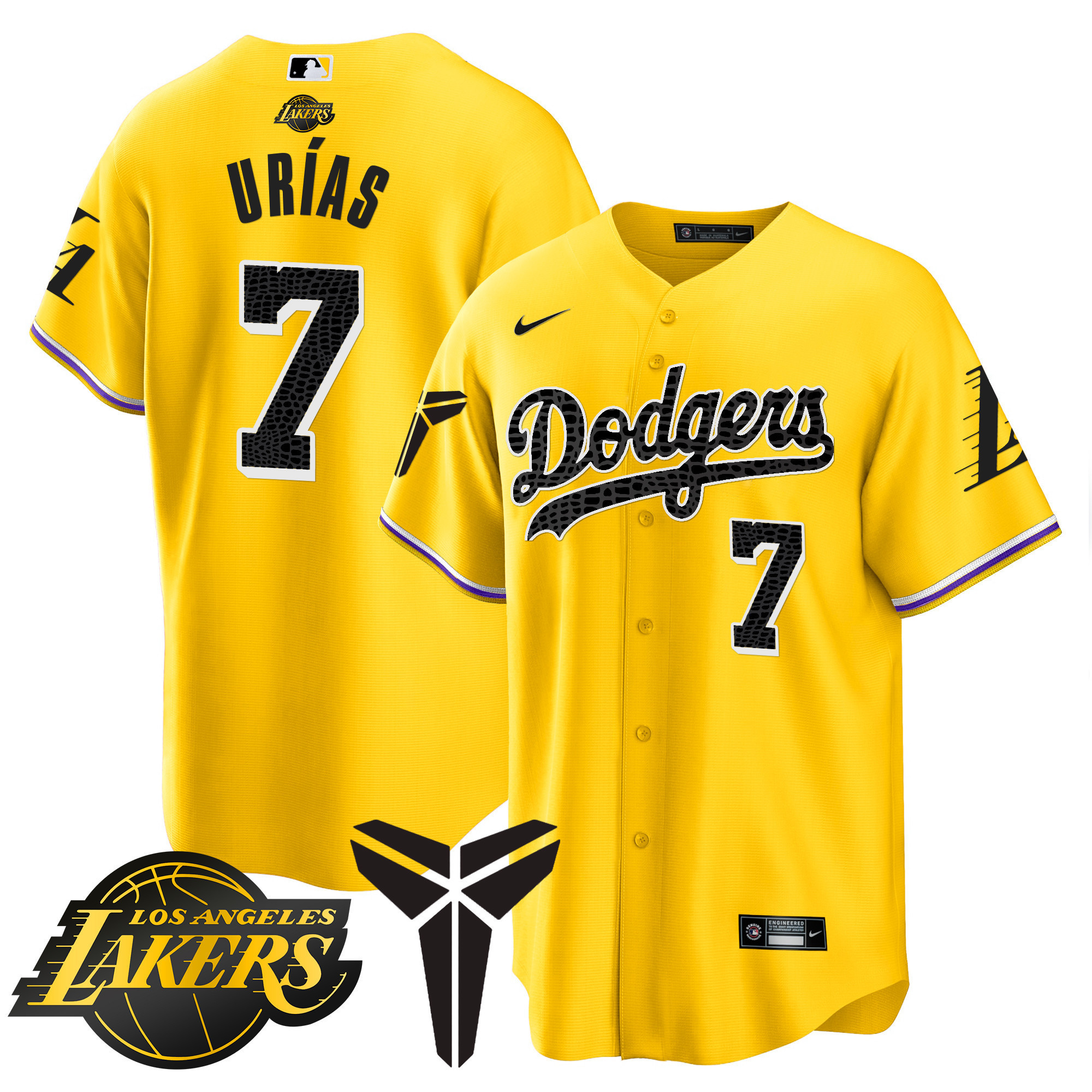 Youth's Dodgers Cool Base Mamba Jersey V2 - All Stitched - Image 28
