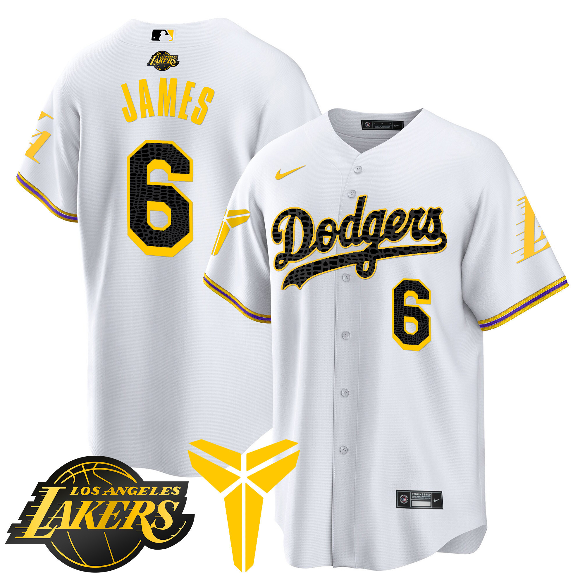 Youth's Dodgers Cool Base Mamba Jersey V2 - All Stitched - Image 14