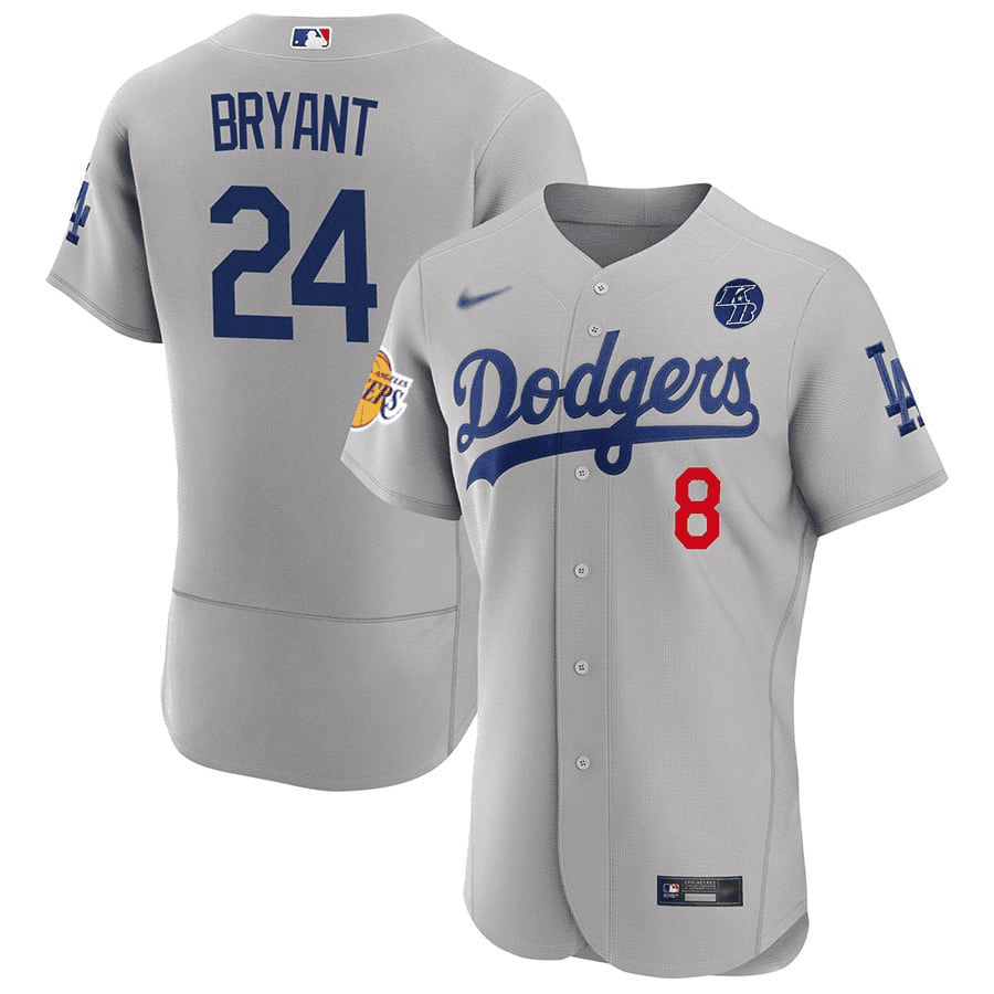 Dodgers #8/24 Kobe Bryant Lakers/Dodgers Patch Jersey - All Stitched - Image 5