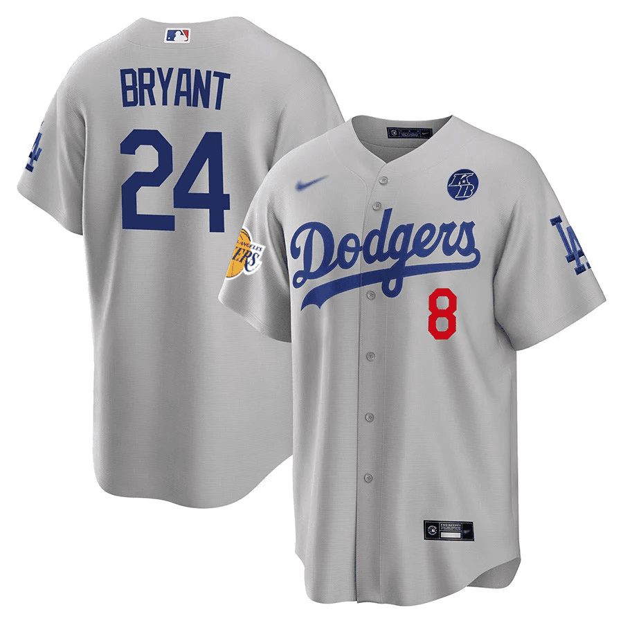 Dodgers #8/24 Kobe Bryant Lakers/Dodgers Patch Jersey - All Stitched - Image 4