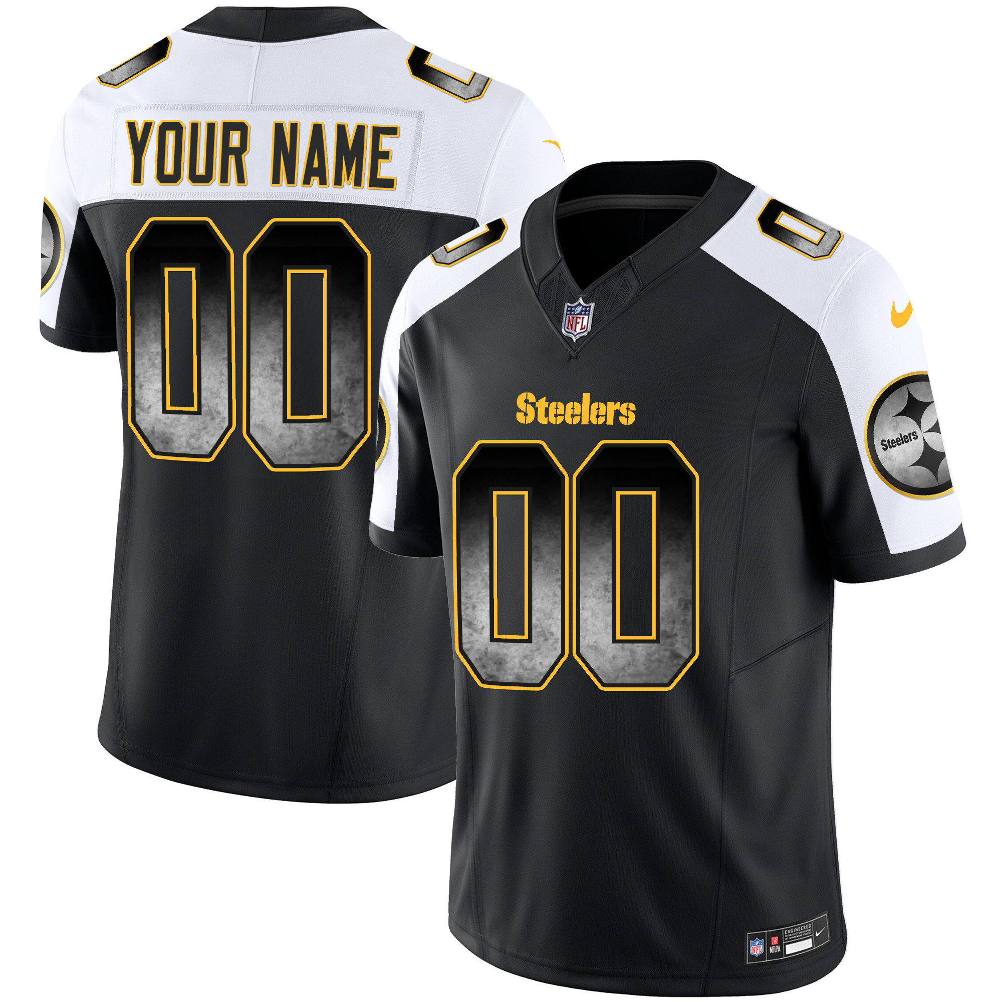 Steelers Arch Smoke Vapor Custom Jersey - All Stitched - Image 2