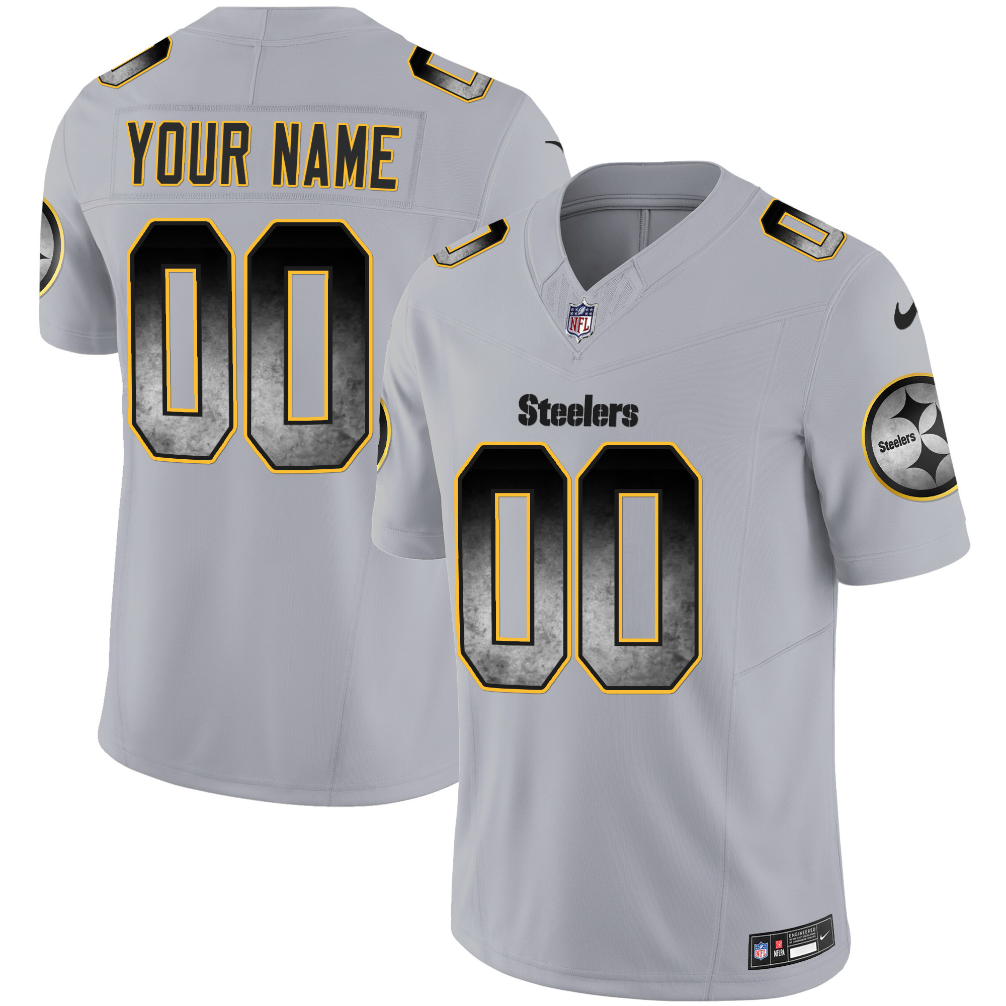 Steelers Arch Smoke Vapor Custom Jersey - All Stitched - Image 4