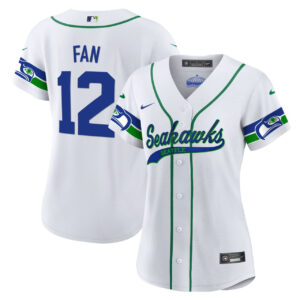 Women's 12th Fan Seahawks Throwback & Gold Cool Base Jersey - All Stitched