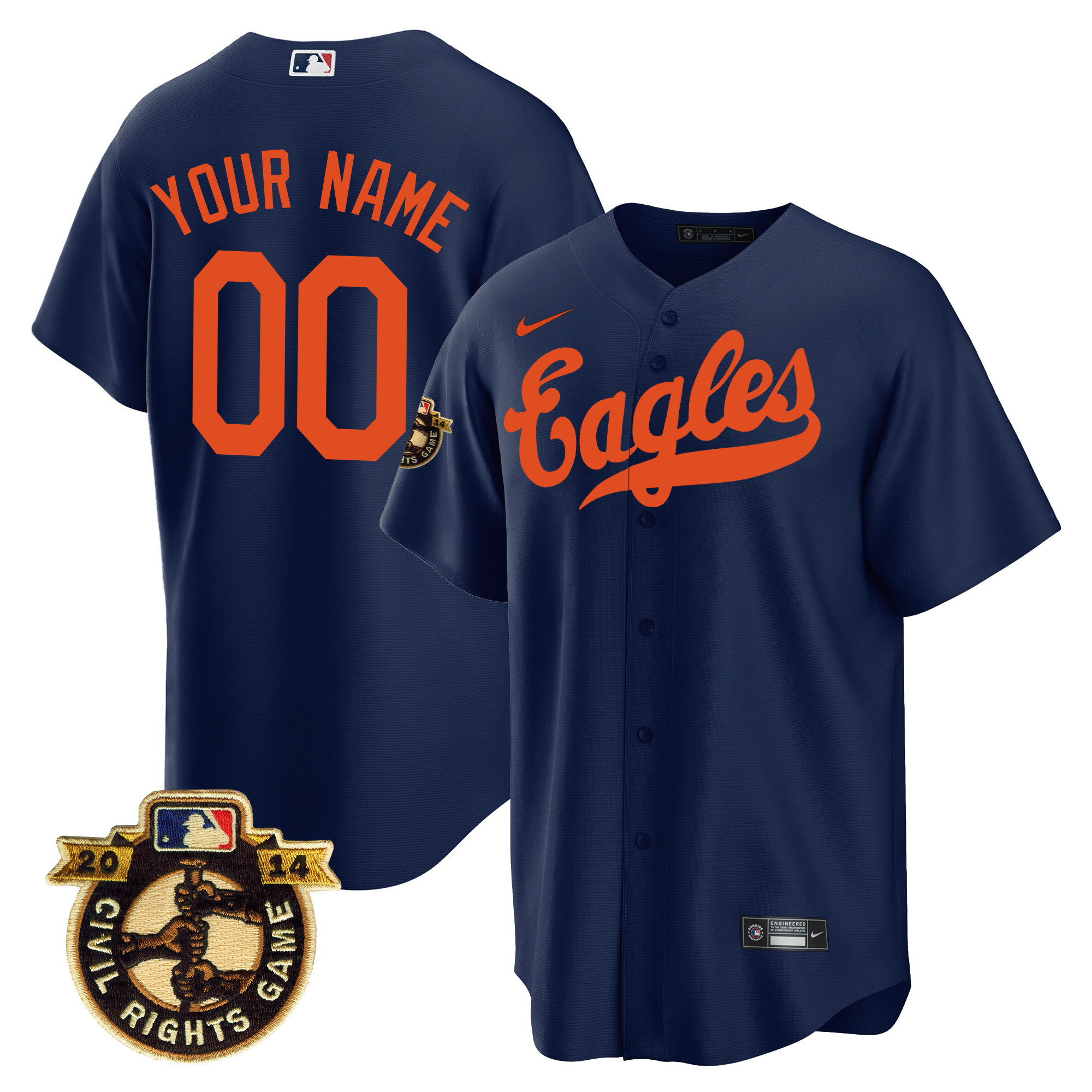 Astros Throwback 1950 Houston Eagles Custom Jersey - All Stitched - Image 3