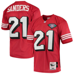 Deion Sanders San Francisco 49ers Throwback Retired Red Jersey - All Stitched
