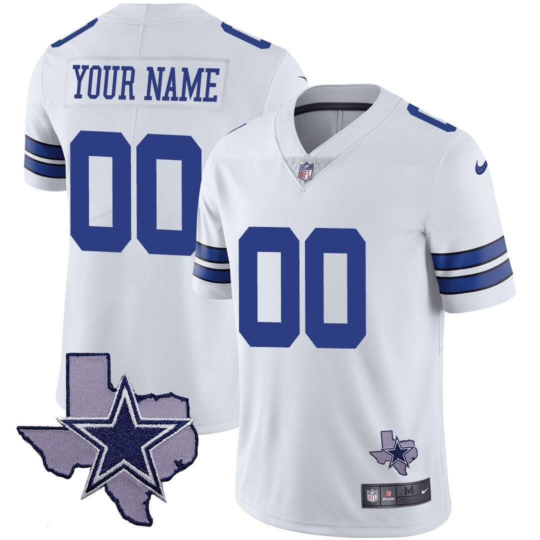 Cowboys Texas Patch Vapor Custom Jersey - All Stitched - Image 2