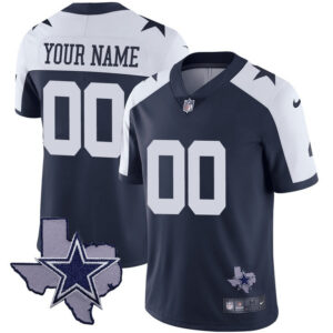 Cowboys Texas Patch Vapor Custom Jersey - All Stitched