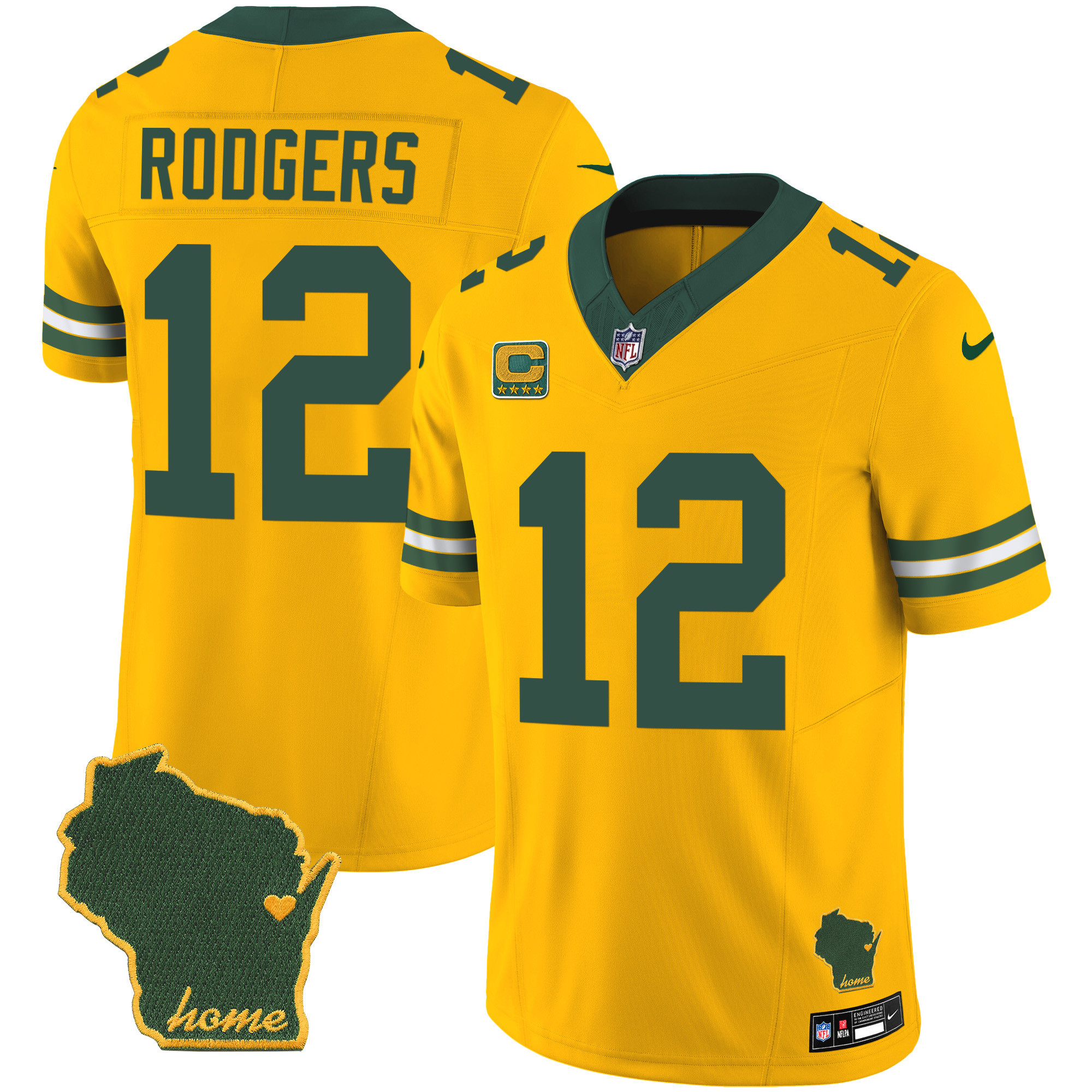 Men's Packers Home Patch Vapor Jersey - All Stitched - Image 28
