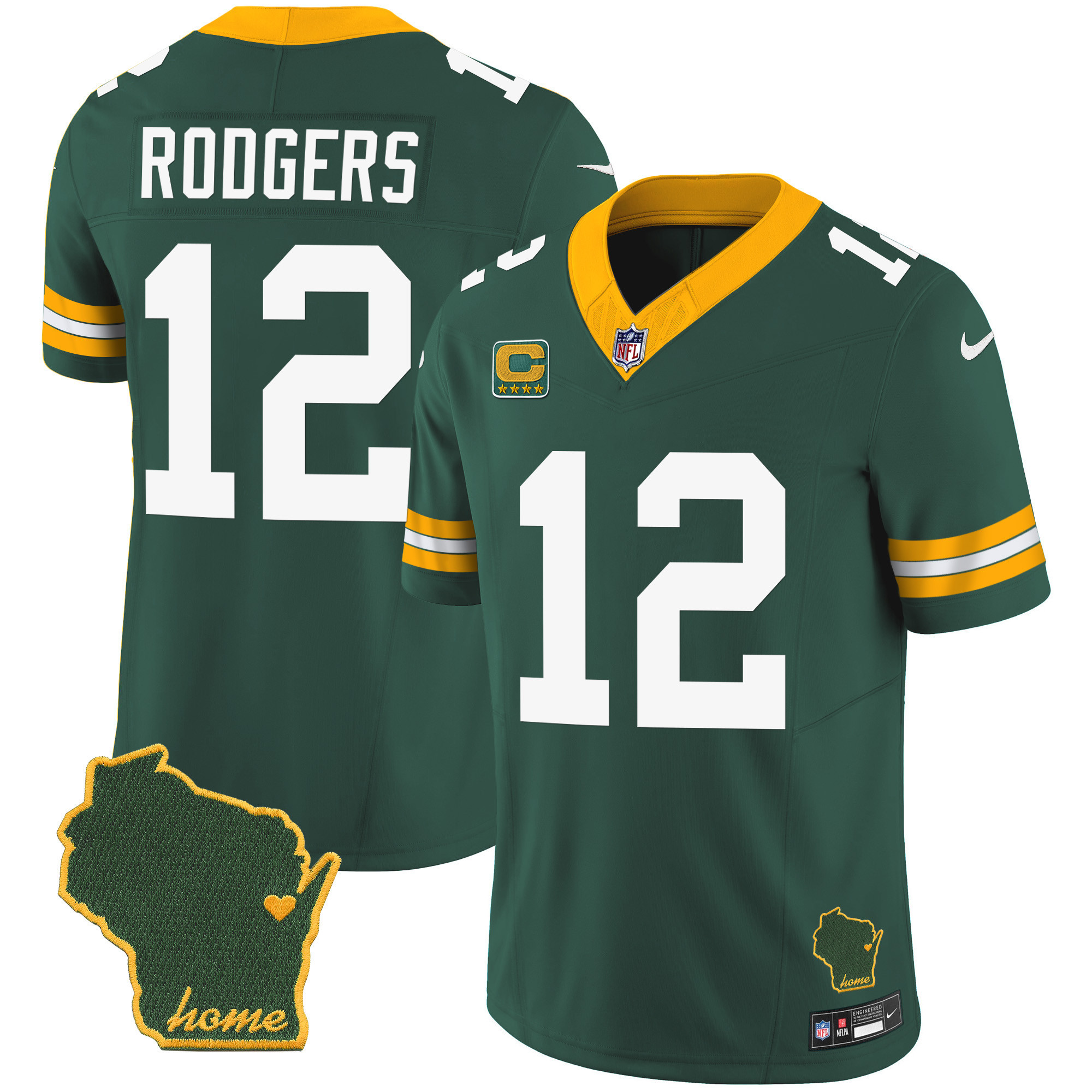 Men's Packers Home Patch Vapor Jersey - All Stitched - Image 10