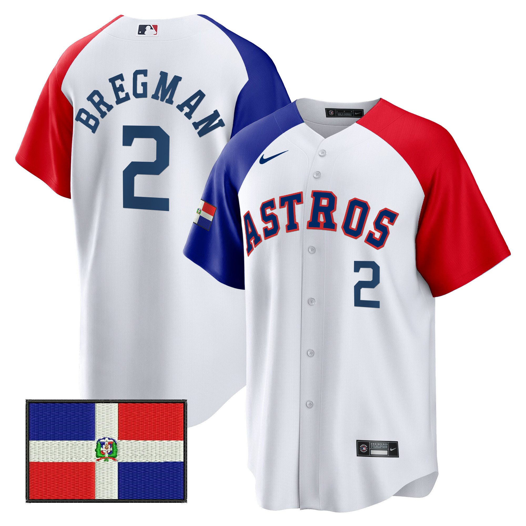 Houston Astros Dominican Republic Flag Jersey - All Stitched - Image 2