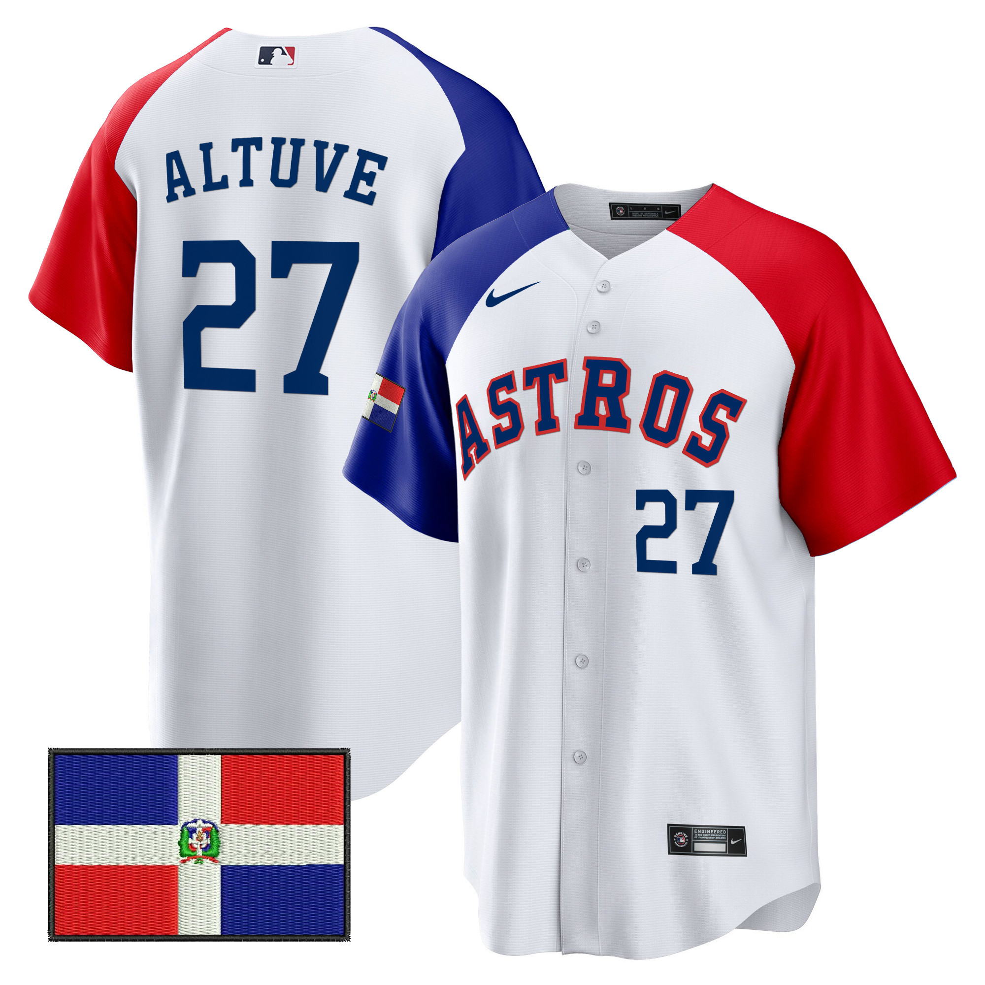 Houston Astros Dominican Republic Flag Jersey - All Stitched - Image 3