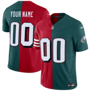 San Francisco 49ers Philadelphia Eagles Split Custom Jersey - All Stitched