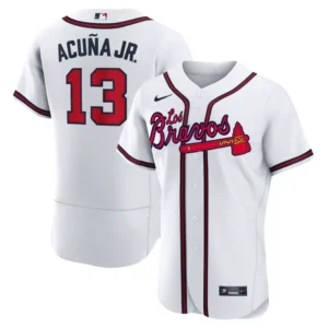 Ronald Acuna Jr. Atlanta Braves Los Bravos White Jersey - All Stitched