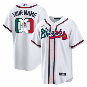 Men's Atlanta Braves Los Bravos Special Mexico Edition Custom Jersey - All Stitched