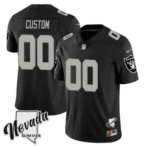 Men’s Raiders 2023 Nevada Silver State Patch Vapor Custom Jersey – All Stitched