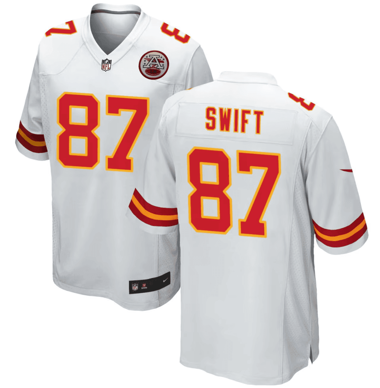 Taylor Swift Kansas City Chiefs White Jersey - All Stitched