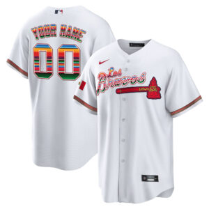 Atlanta Braves Los Bravos Mexico Custom Jersey - All Stitched