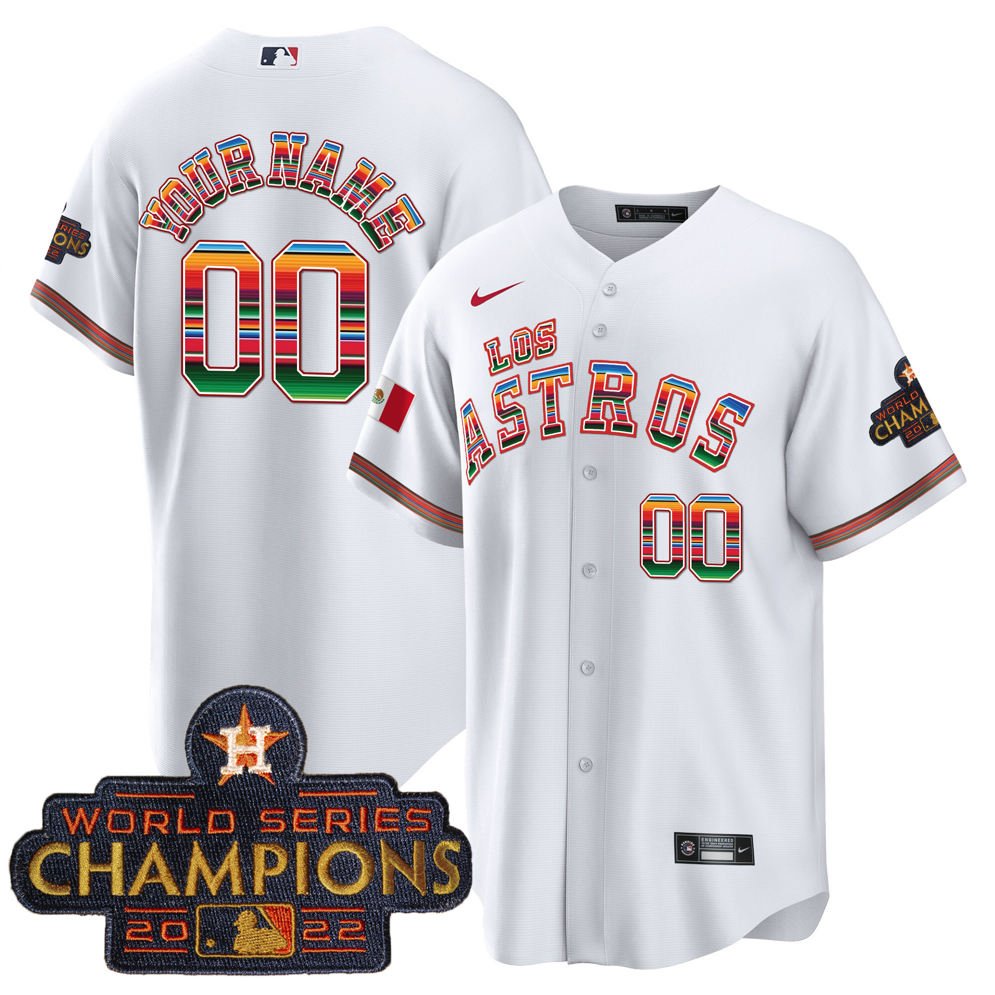 Houston Astros Los Astros Mexico Custom Jersey - All Stitched - Image 2