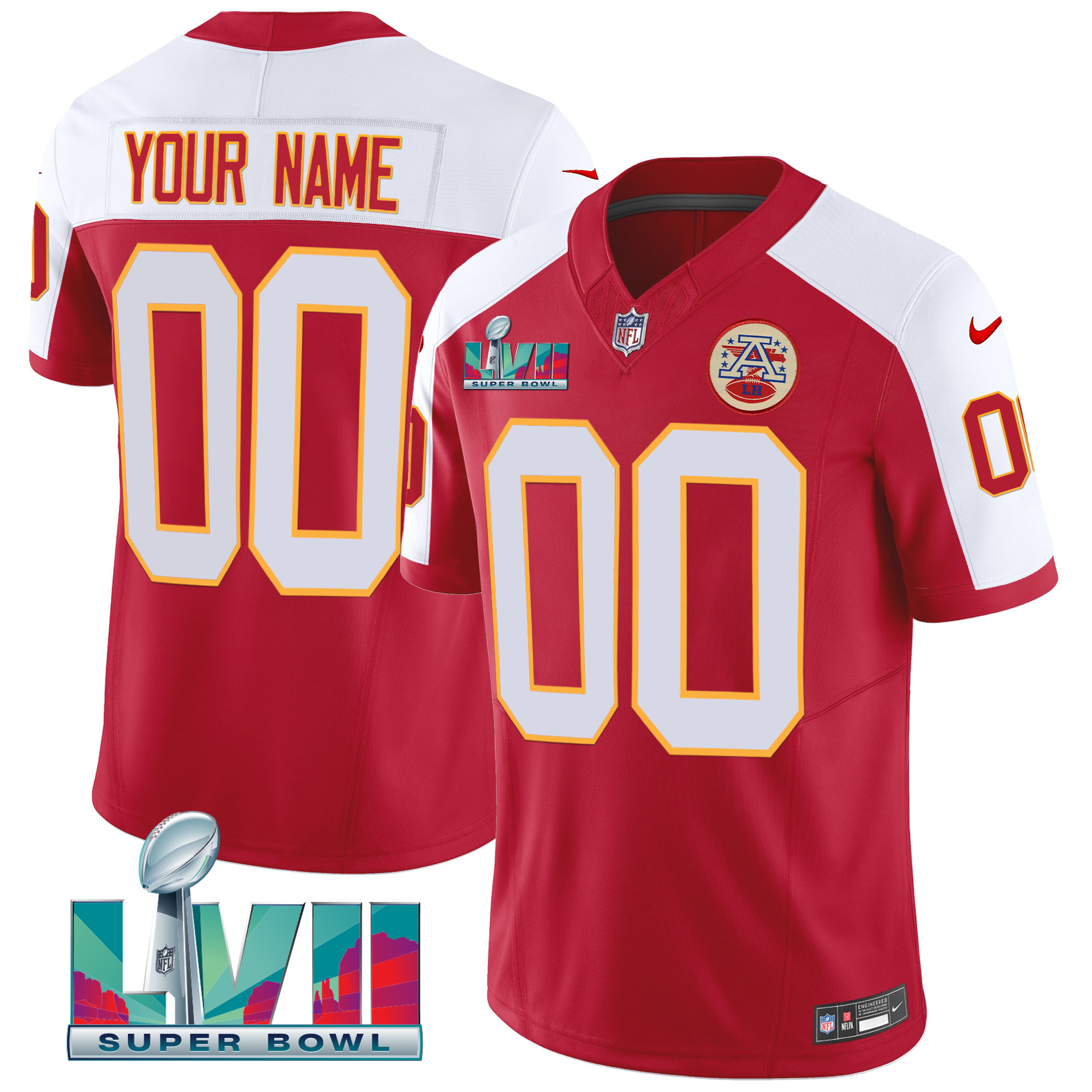Chiefs Throwback Limited Vapor Custom Jersey - All Stitched - Image 3