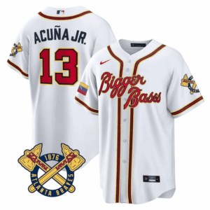 Ronald Acuna Jr. Atlanta Braves Venezuela White Jersey - All Stitched