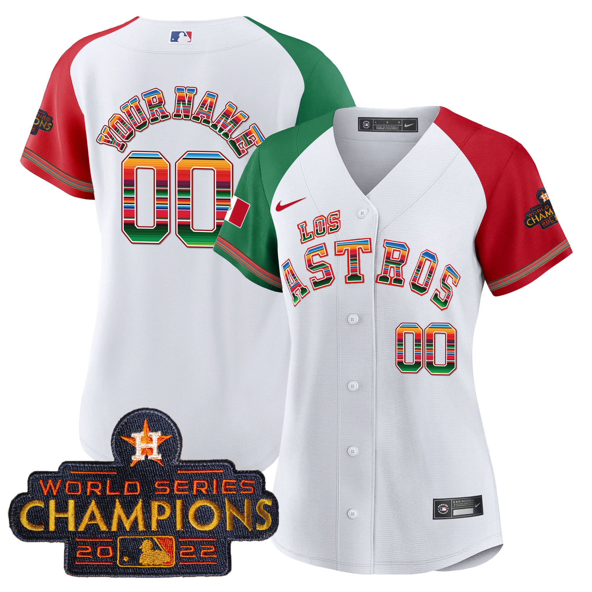 Houston Astros Los Astros Mexico Custom Jersey - All Stitched - Image 12