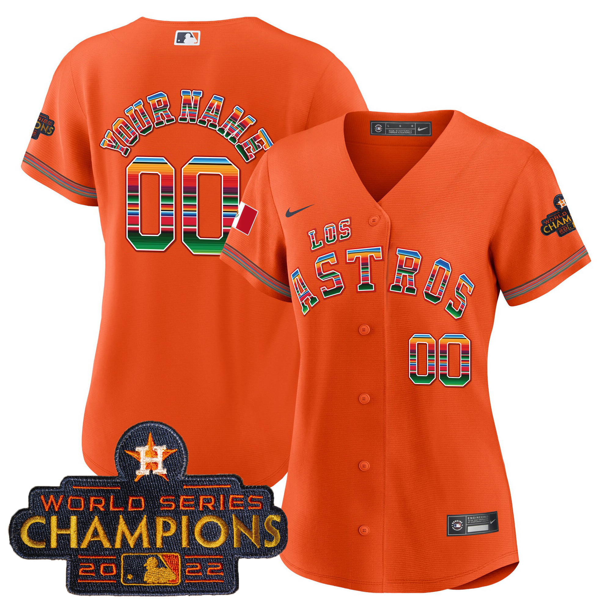 Houston Astros Los Astros Mexico Custom Jersey - All Stitched - Image 9