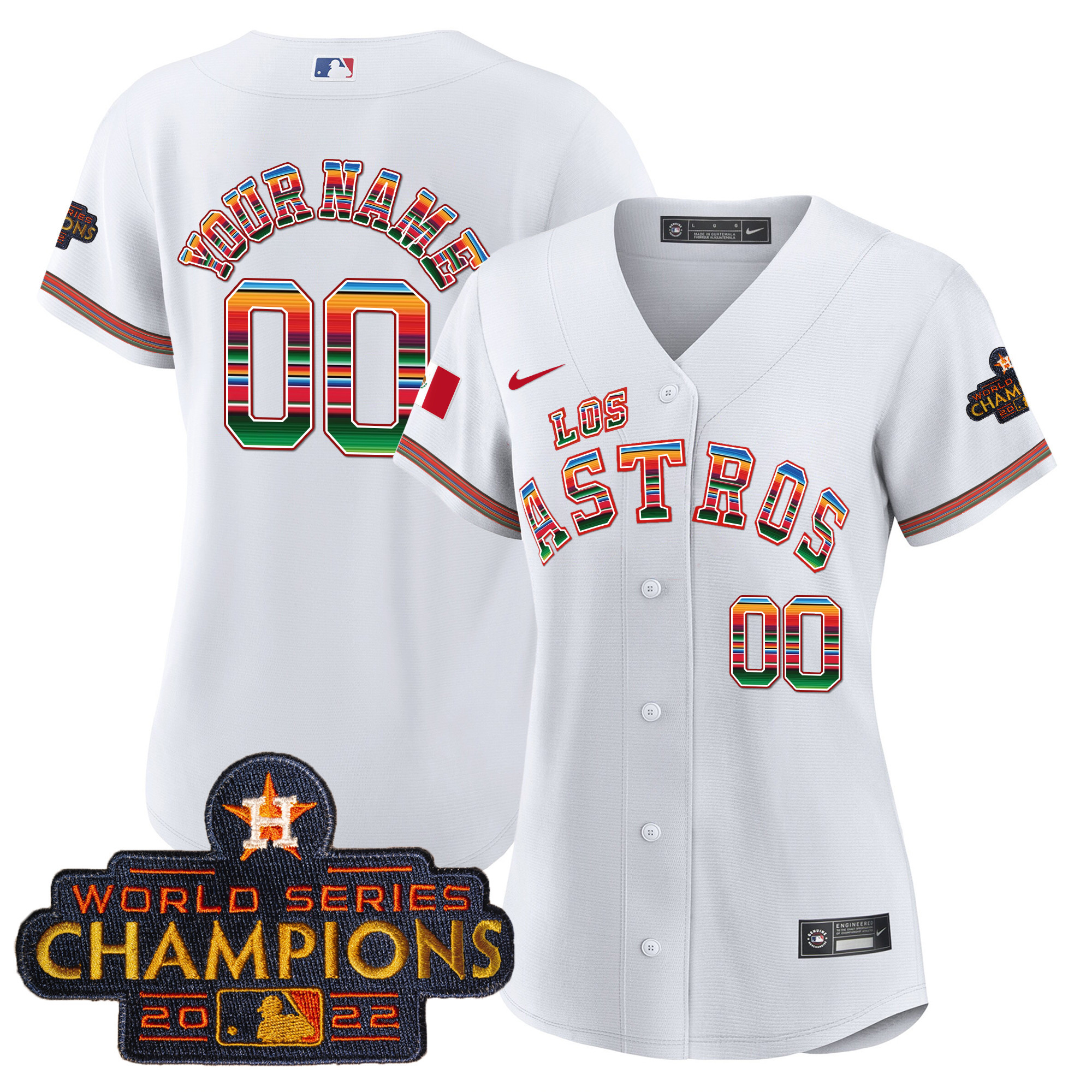 Houston Astros Los Astros Mexico Custom Jersey - All Stitched - Image 8