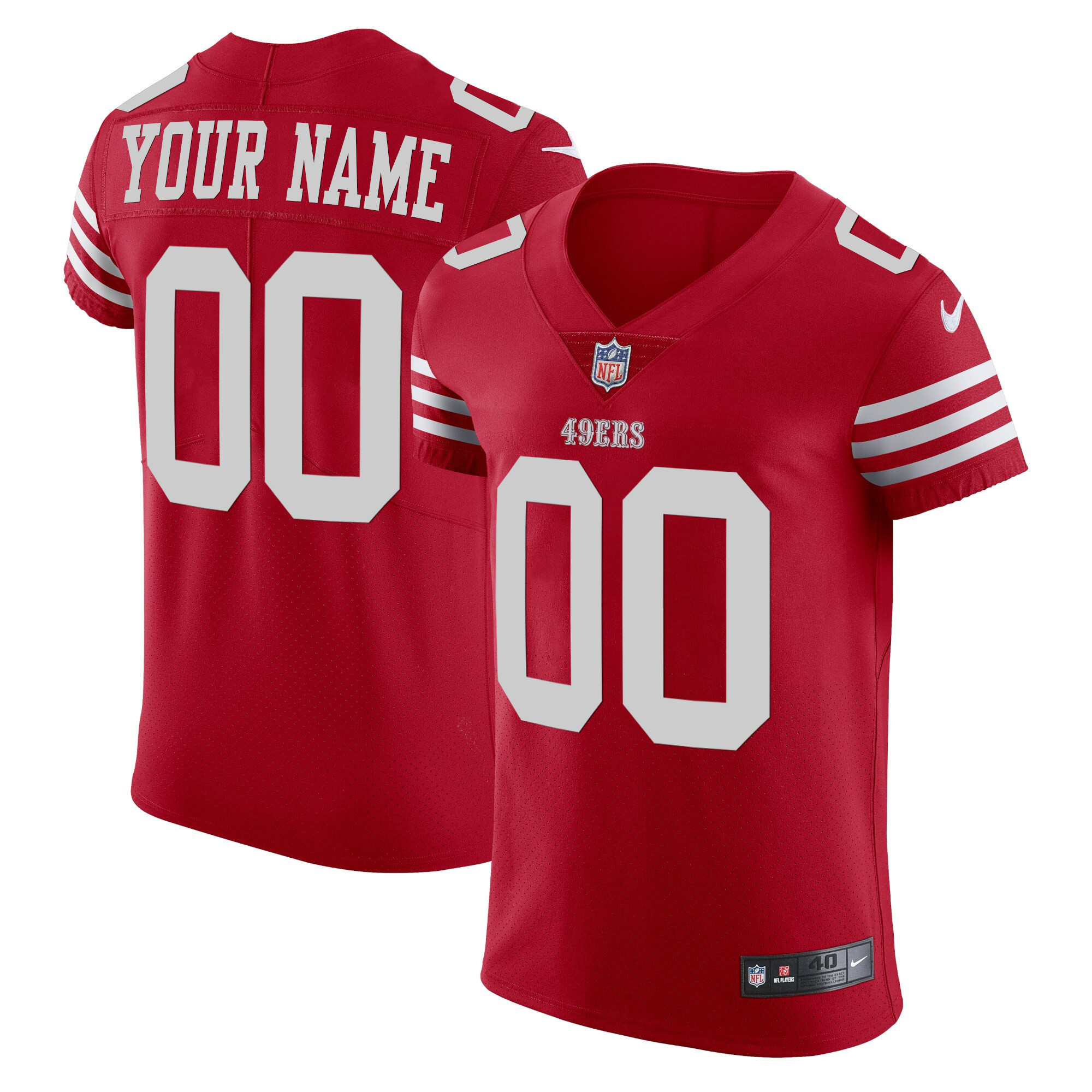 49ers Vapor Elite Custom Jersey - All Stitched - Image 2