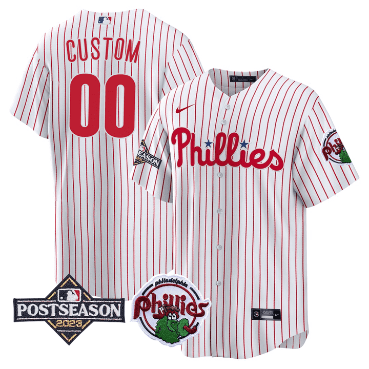 Philadelphia Phillies 2023 Postseason Patch Custom Jersey - All Stitched - Image 2