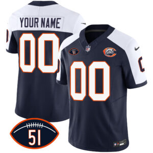 Bears Dick Butkus Patch Throwback Vapor Custom Jersey - All Stitched
