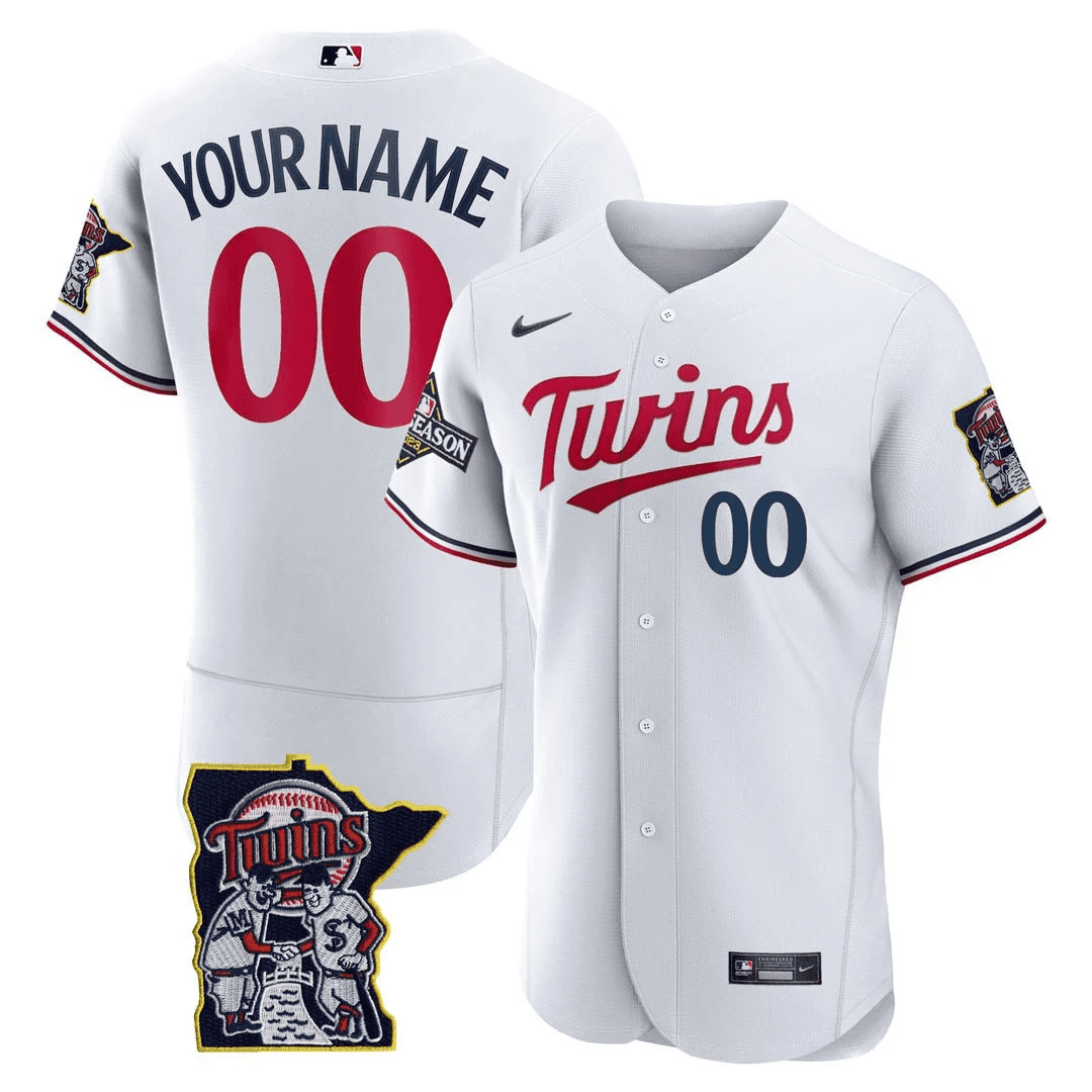 Minnesota Twins Flex Base Postseason Patch Custom Jersey - All Stitched - Image 3