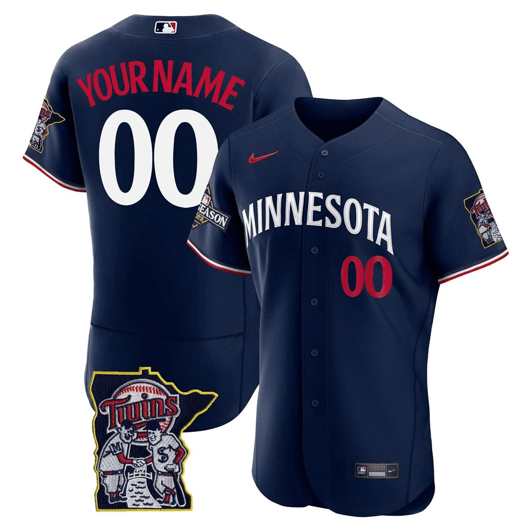 Minnesota Twins Flex Base Postseason Patch Custom Jersey - All Stitched - Image 2