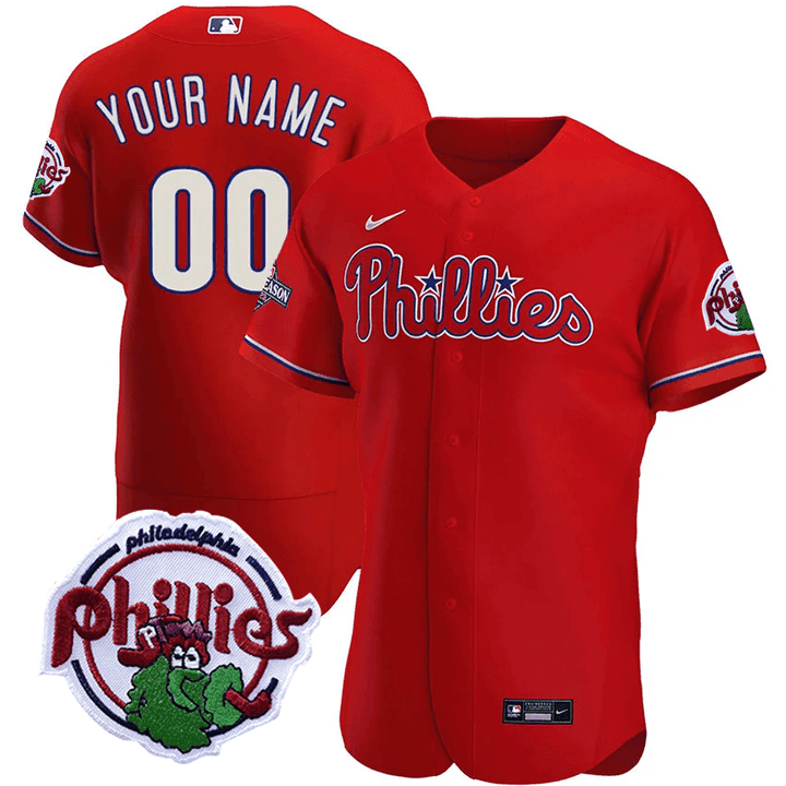Philadelphia Phillies 2023 Postseason Patch Custom Jersey - All Stitched - Image 3