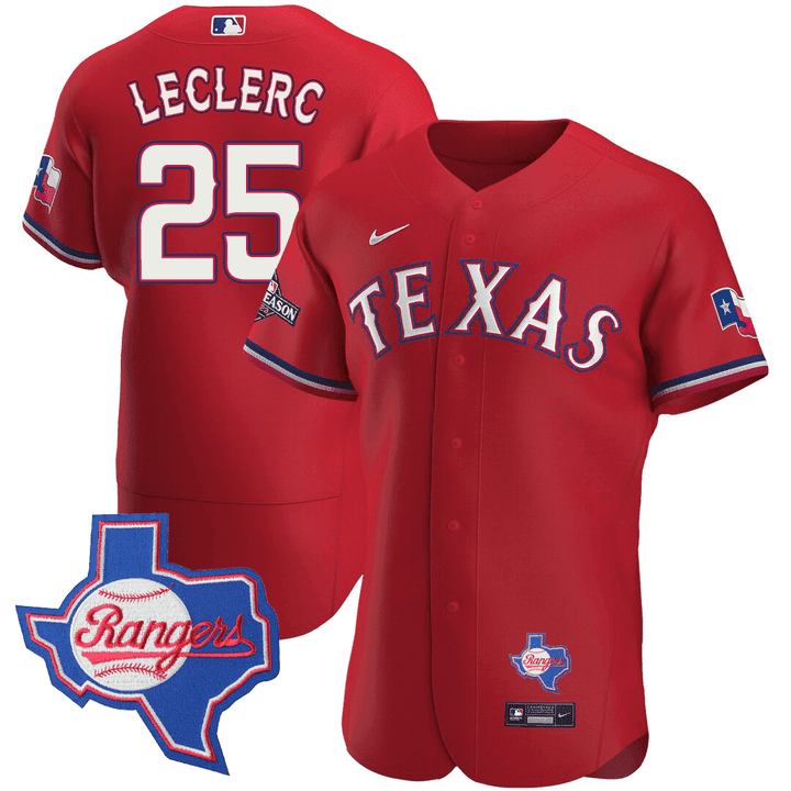 Men's Texas Rangers Texas State Patch Jersey - All Stitched - Image 9