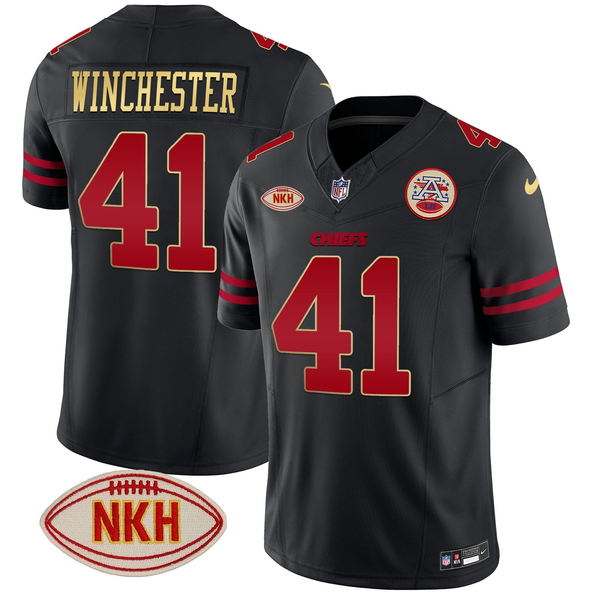 Chiefs James Winchester NKH Patch 2023 Vapor Jersey - All Stitched - Image 4
