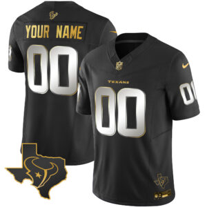 Houston Texans Gold Vapor Limited Custom Jersey - All Stitched