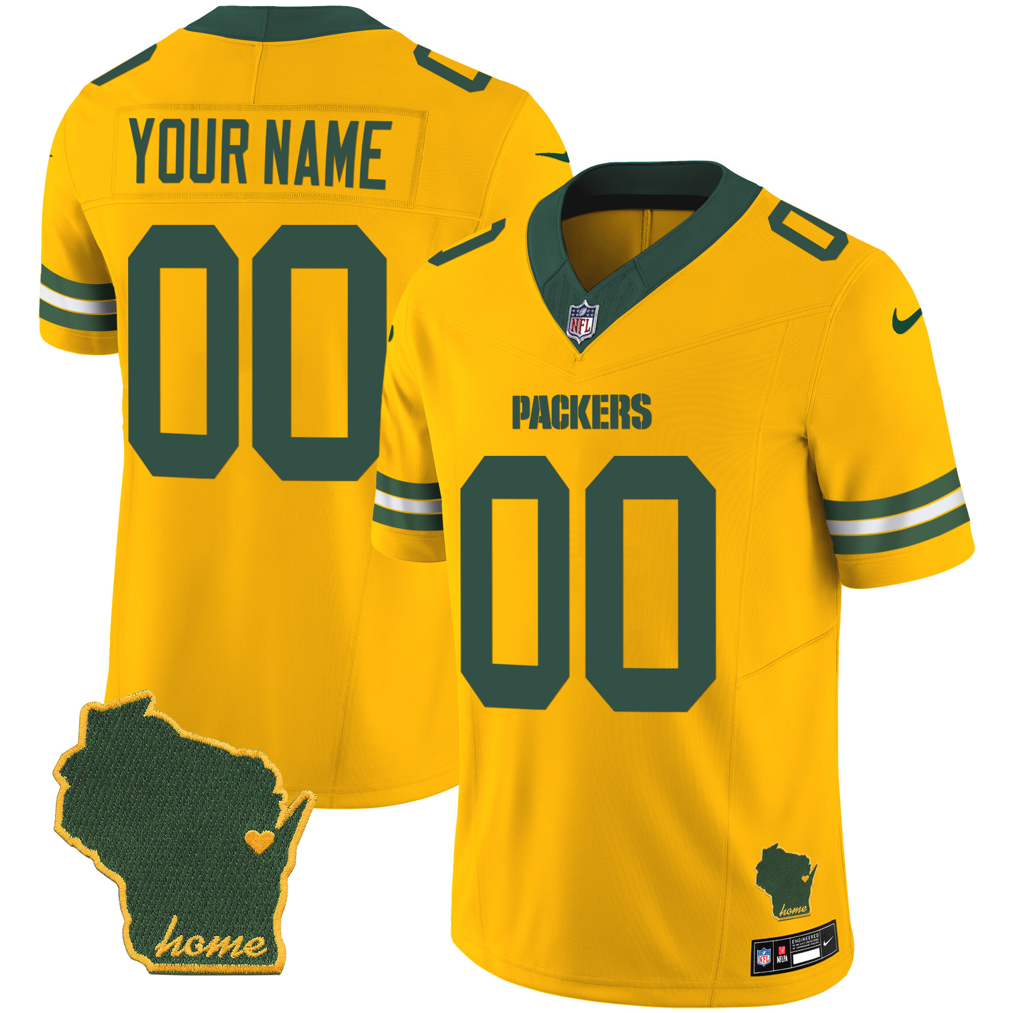 Packers Home Patch Vapor Custom Jersey V2 - All Stitched - Image 5
