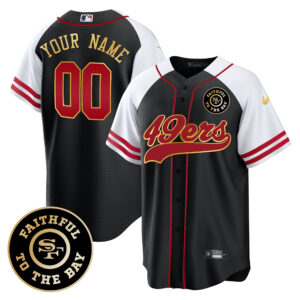49ers Faithful To The Bay Patch Baseball Custom Jersey V2 - All Stitched