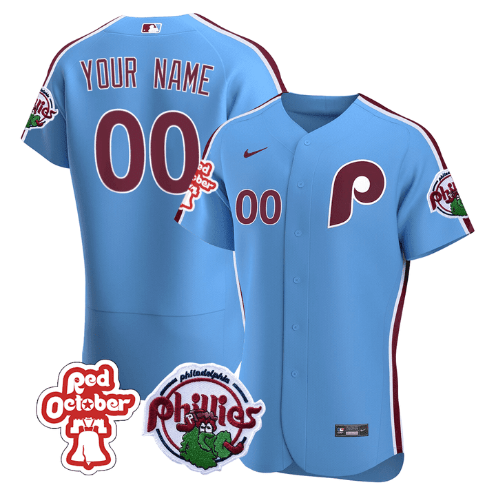 Philadelphia Phillies Red October Patch Custom Jersey - All Stitched - Image 6