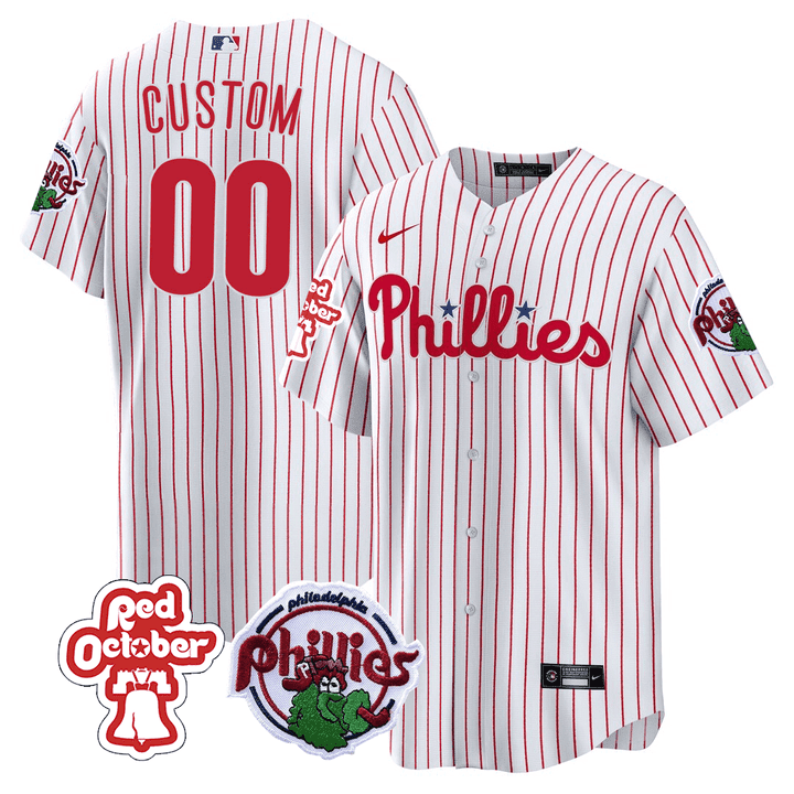 Philadelphia Phillies Red October Patch Custom Jersey - All Stitched - Image 3