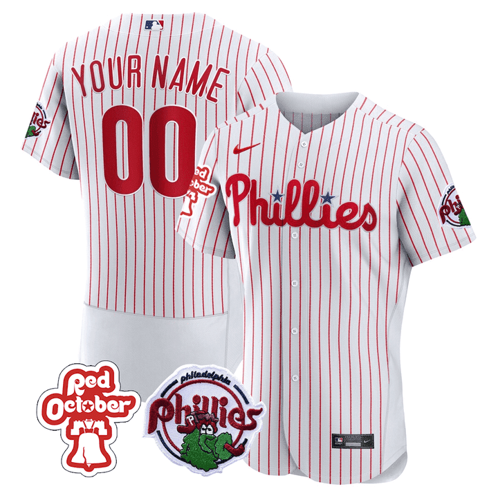 Philadelphia Phillies Red October Patch Custom Jersey - All Stitched - Image 4