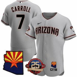 Men’s Arizona Diamondbacks Arizona State & 25th Anniversary Year Patch Jersey – All Stitched