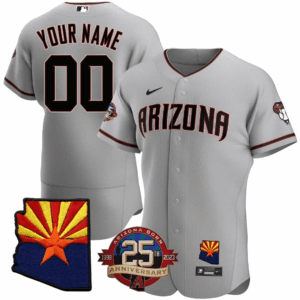 Arizona Diamondbacks Arizona State & 25th Anniversary Year Patch Custom Jersey - - All Stitched