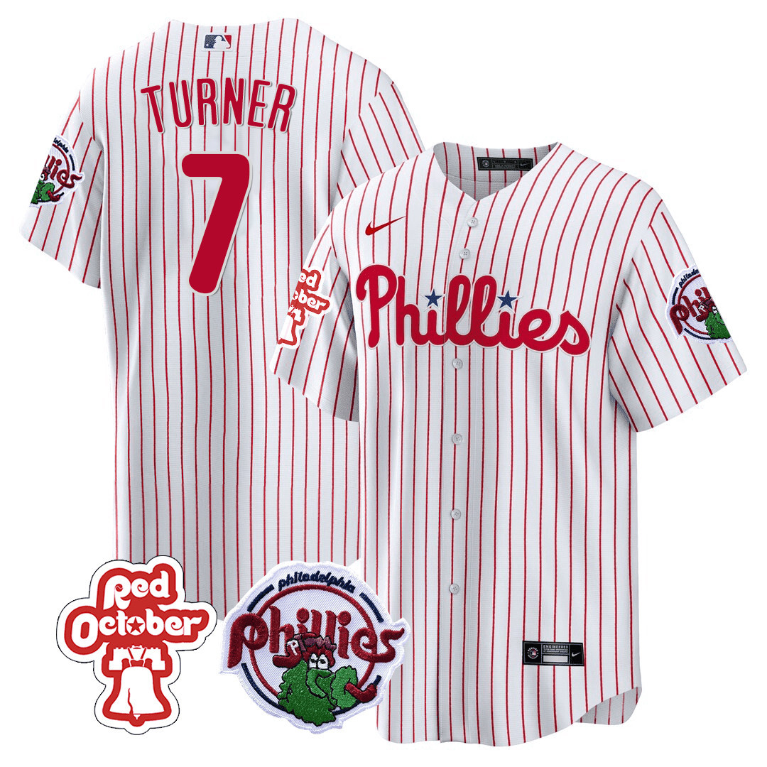Men's Philadelphia Phillies Red October Patch Cool Base Jersey - All Stitched - Image 11