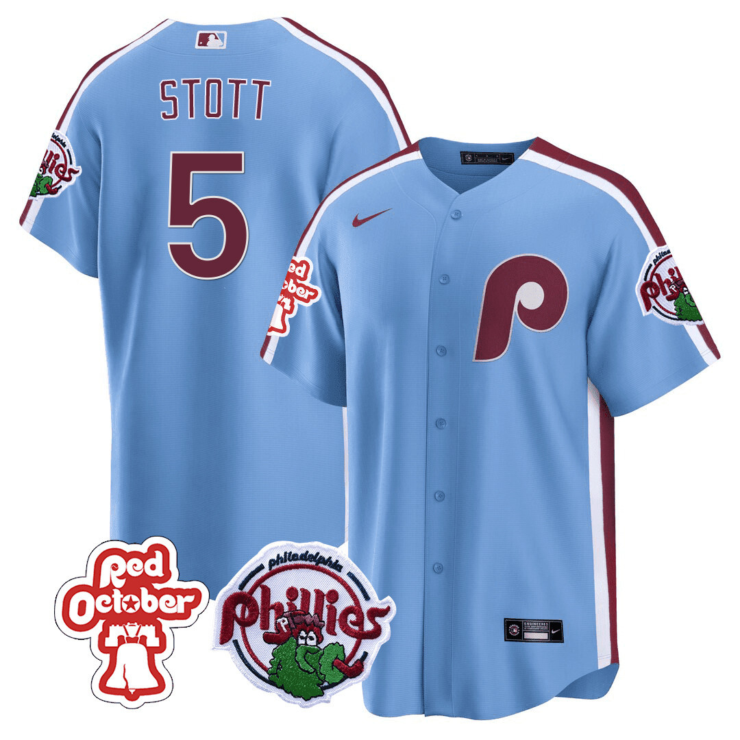 Men's Philadelphia Phillies Red October Patch Cool Base Jersey - All Stitched - Image 20