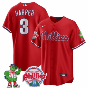 Men's Philadelphia Phillies Phillie Phanatic Patch Cool Base Jersey - All Stitched
