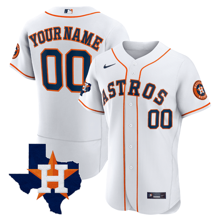 Houston Astros Texas State Patch Custom Jersey - All Stitched - Image 2