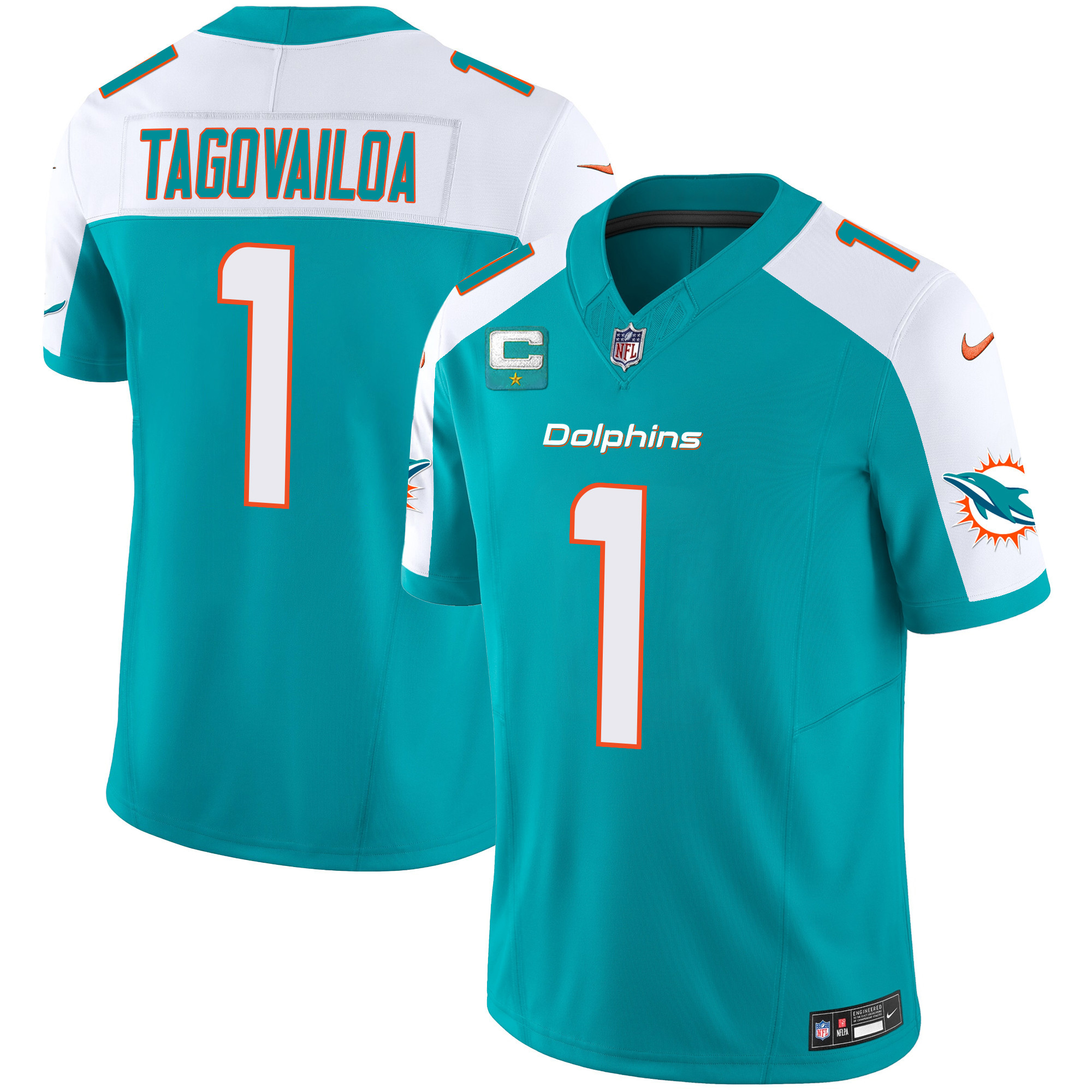 Men's Dolphins Vapor Limited Jersey V2 - All Stitched