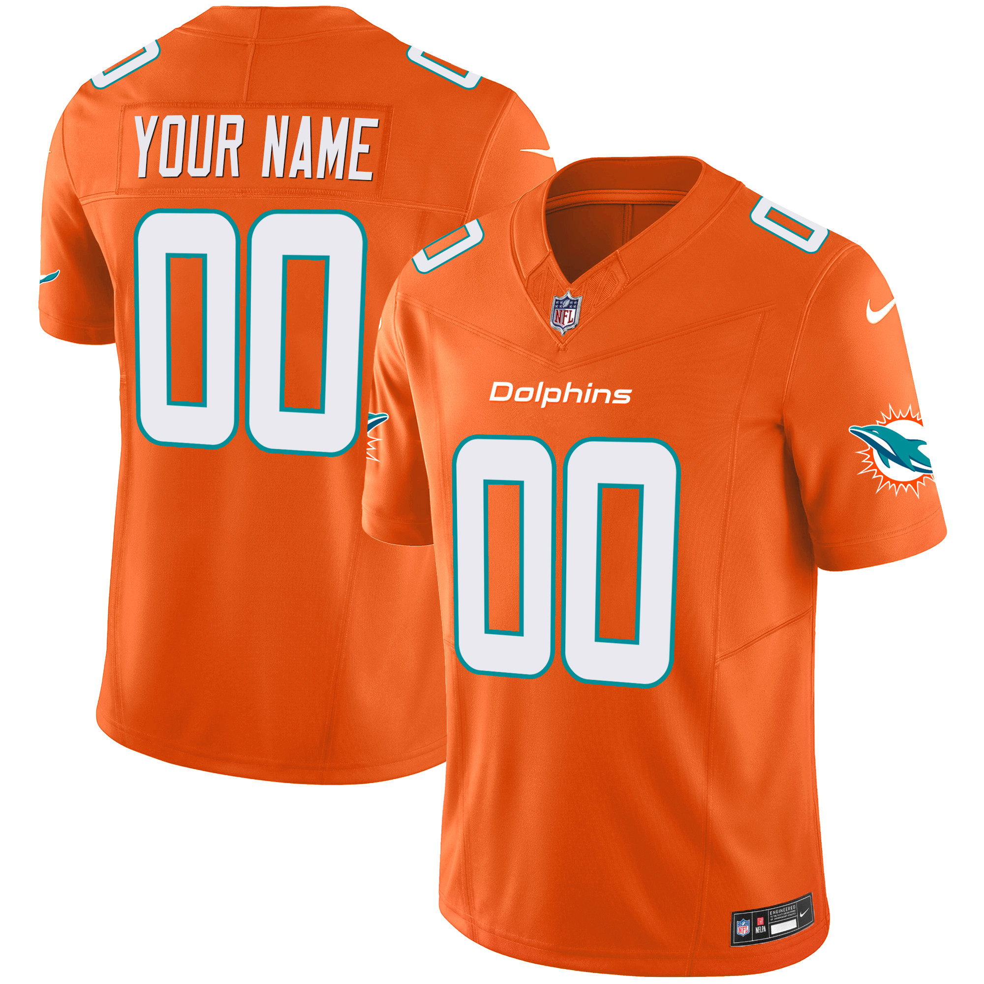 Dolphins Vapor Limited Custom Jersey V2 - All Stitched - Image 4