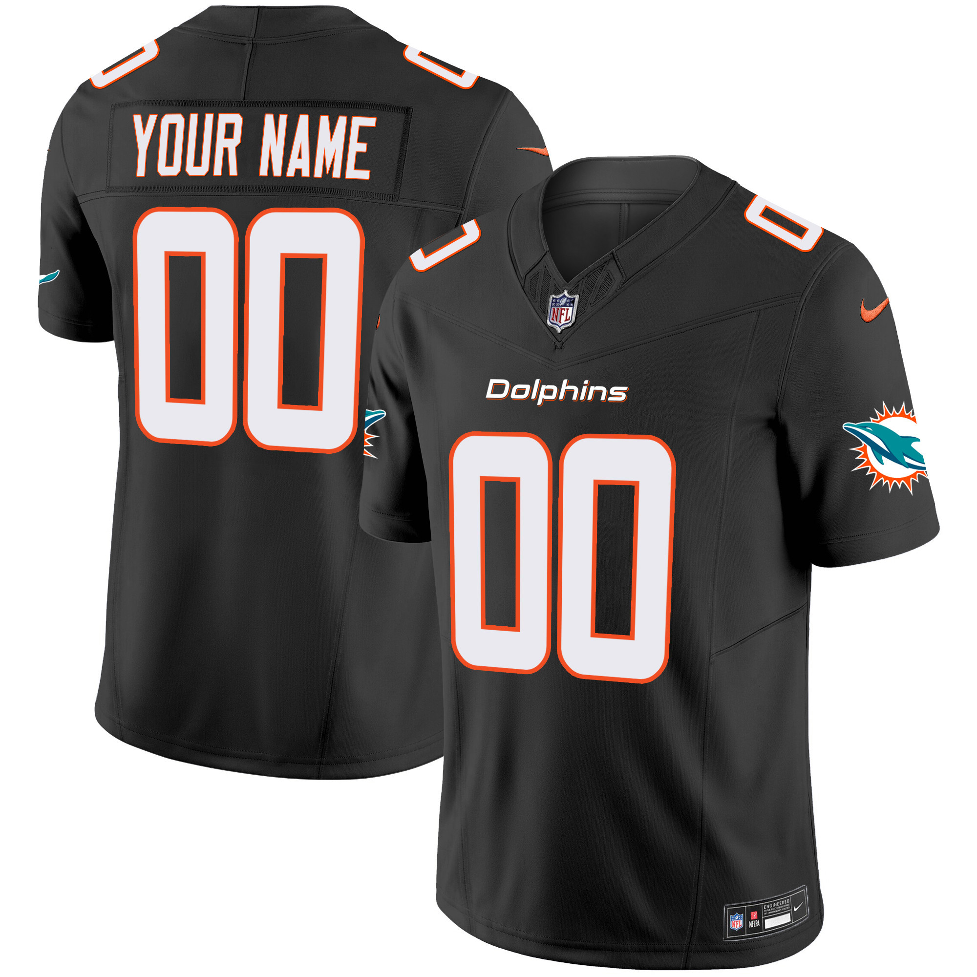 Dolphins Vapor Limited Custom Jersey V2 - All Stitched - Image 3